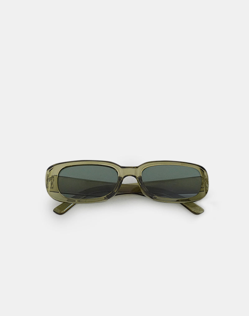 Image of Rustina Sunglasses in Opaque Green