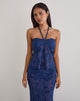 Image of Ruwi Halter Top in Sequin Knit Navy