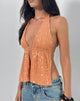 Image of Ryoma Halterneck Top in Sequin Knit Orange