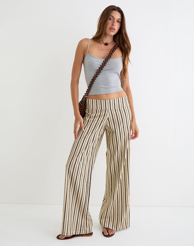 Image of Rysele Trouser in Neutral Stripe Beige
