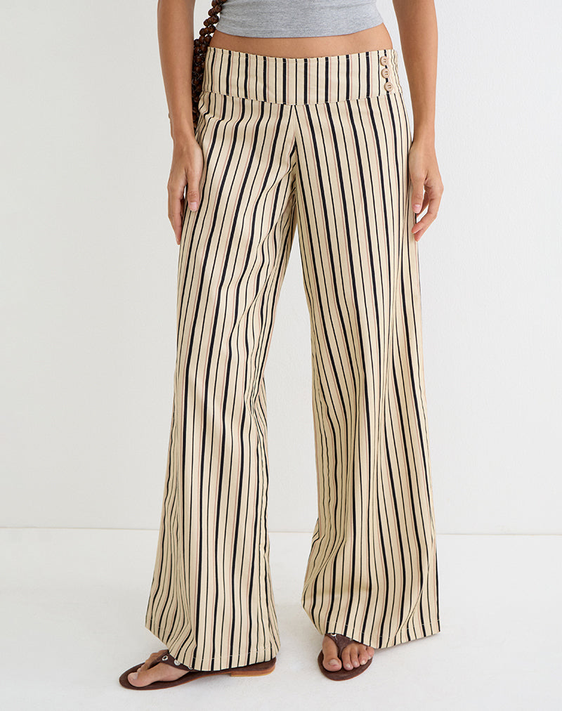 Image of Rysele Trouser in Neutral Stripe Beige