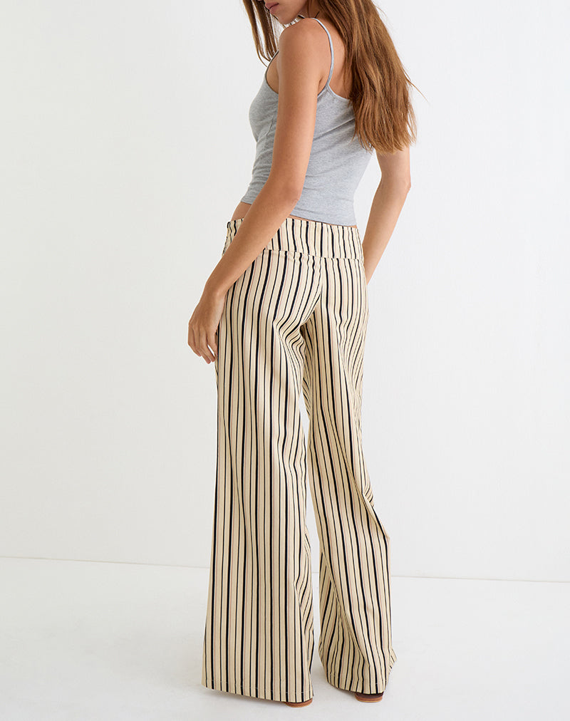 Image of Rysele Trouser in Neutral Stripe Beige