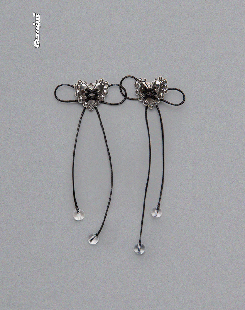 Image of Sadie Bow Earrings in Silver