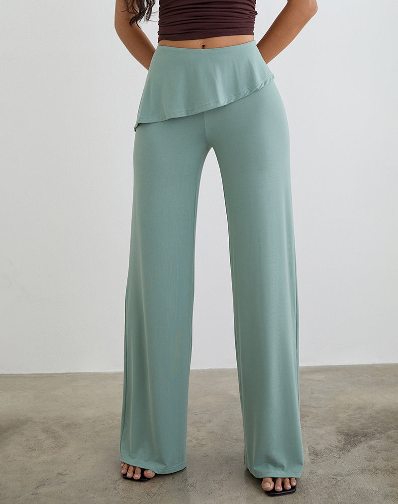 Image of Sakano Wide Leg Trouser in Aqua Grey