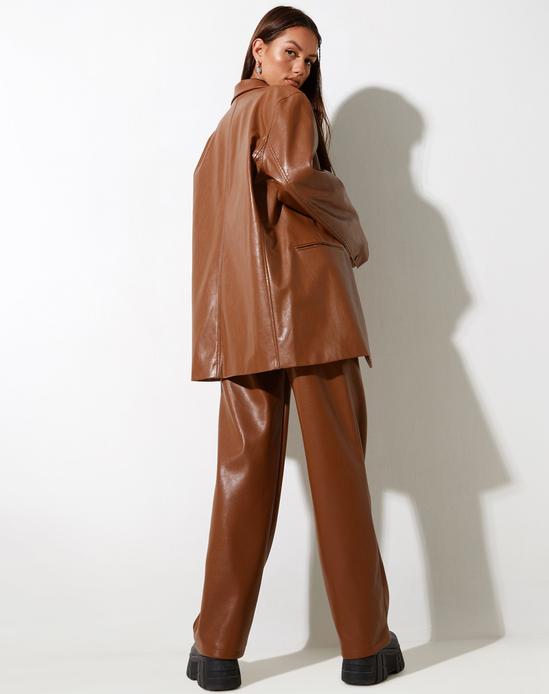 Image of MOTEL X IRIS Patria Trouser in PU Chocolate