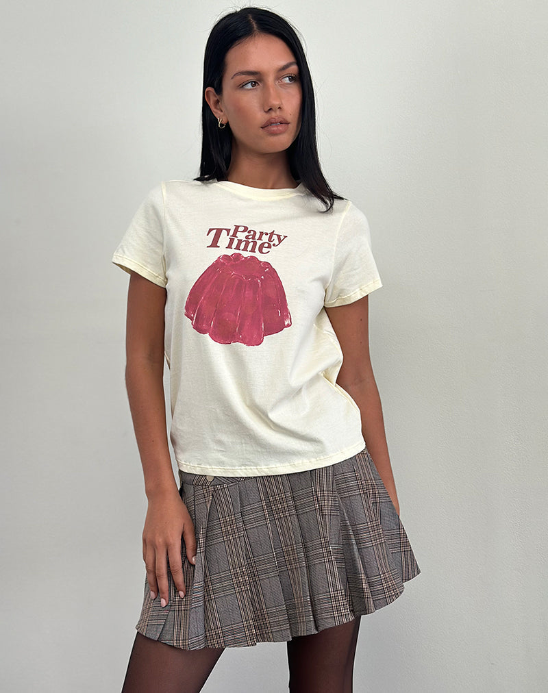 Image of Saki Tee in Buttermilk with Party Time Print