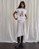 Image of Saki Tee in White with Pink Cowboy Boot Print