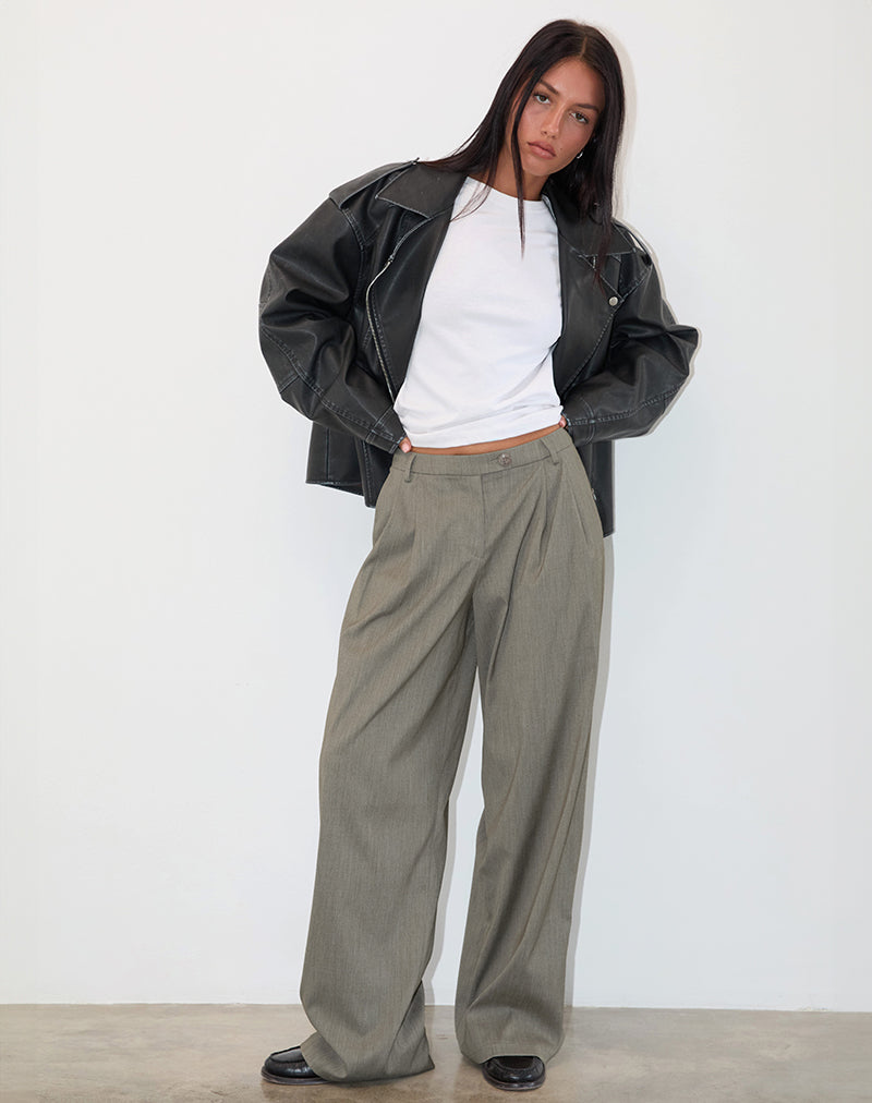 Image of Sakira Tailored Trouser in Khaki Grey