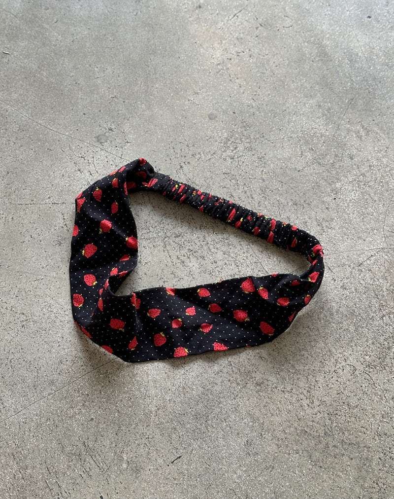 Image of Sala Headband in Strawberry Polka Black