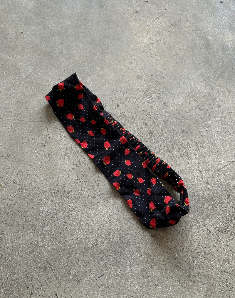 Image of Sala Headband in Strawberry Polka Black