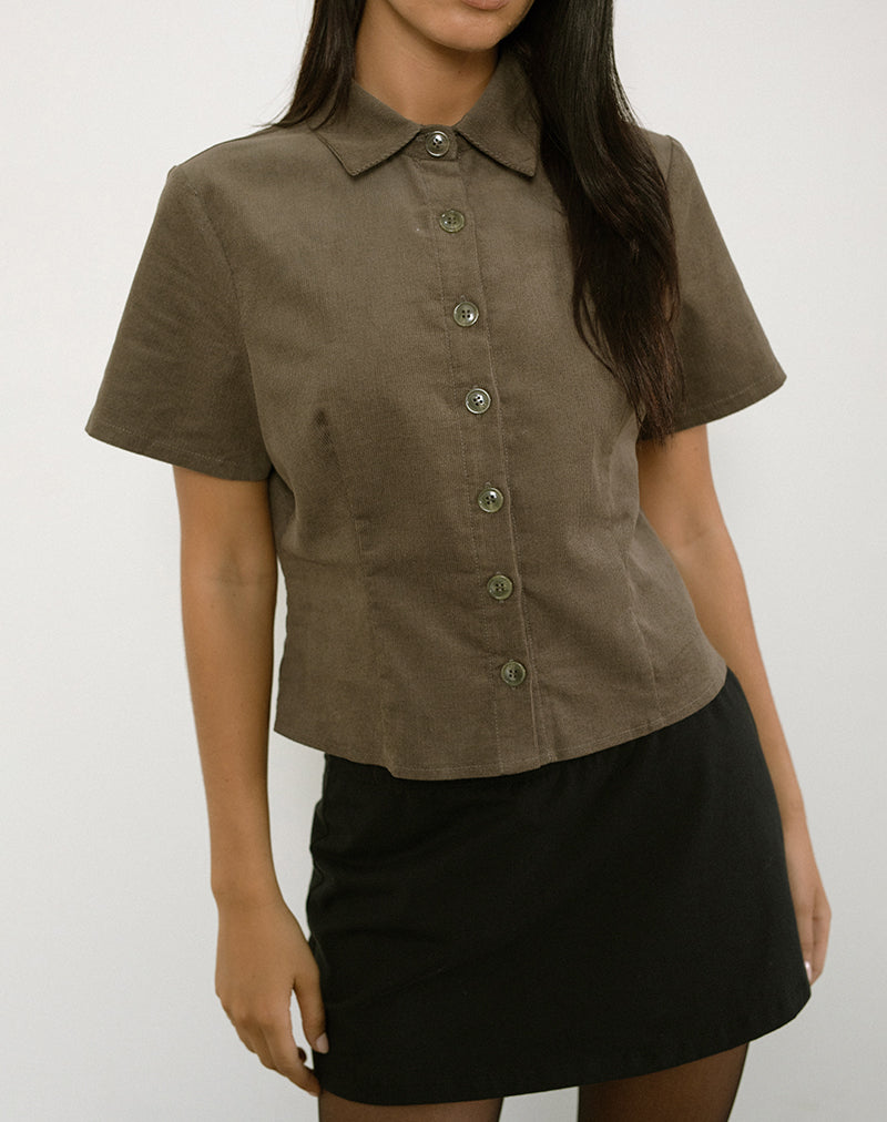 Image of Samas Shirt in Cord Taupe