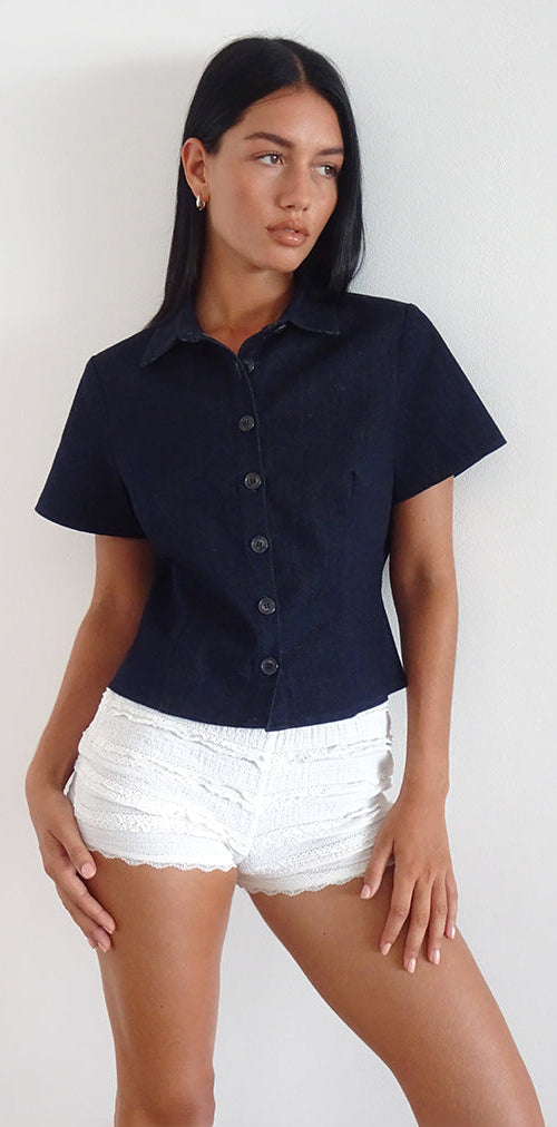 Image of Samas Shirt in Dark Indigo