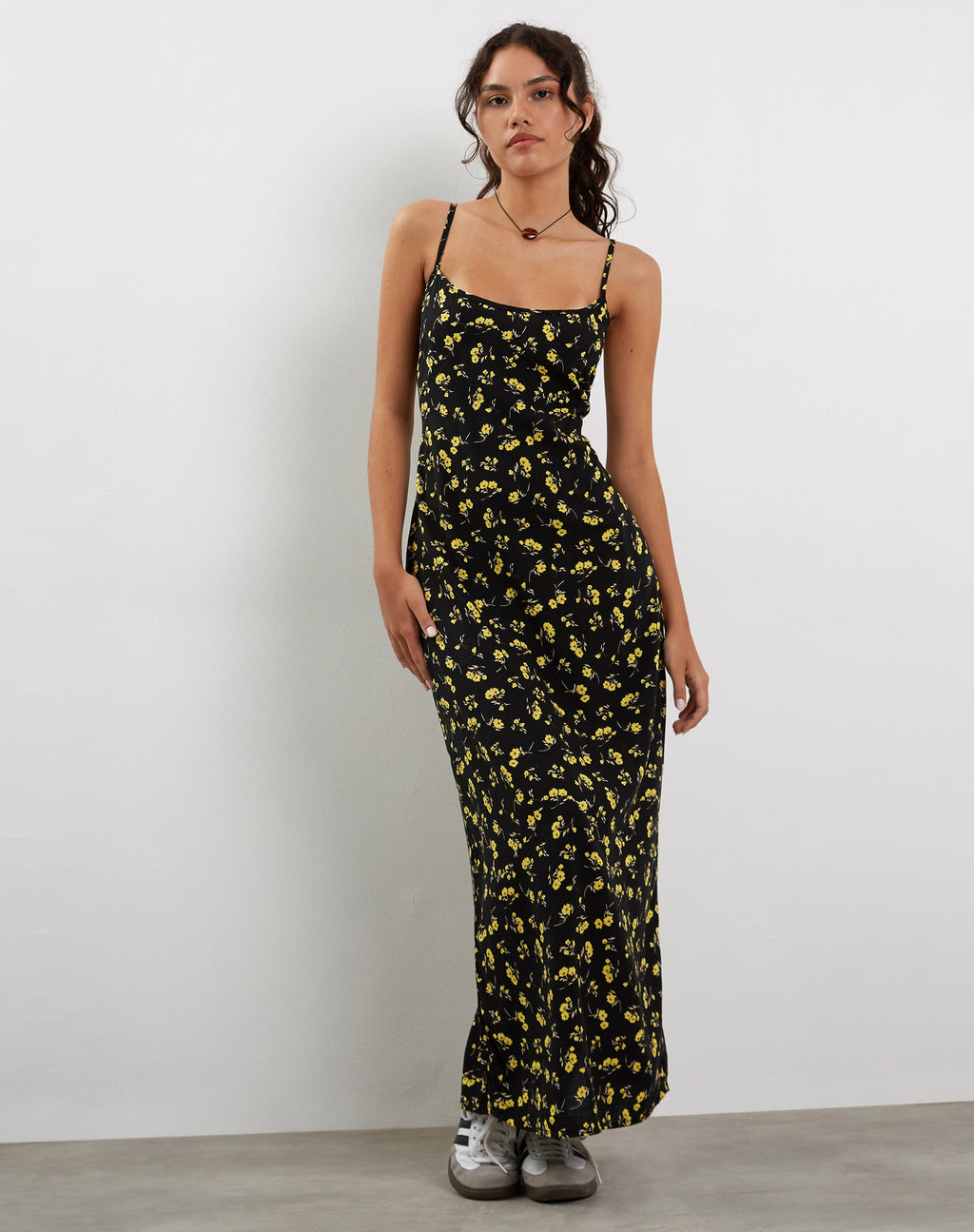 Kafka Maxi Dress in Buttercup Black and Yellow