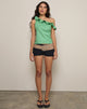 Image of Sanamu Frill Top in Mini Gingham Green