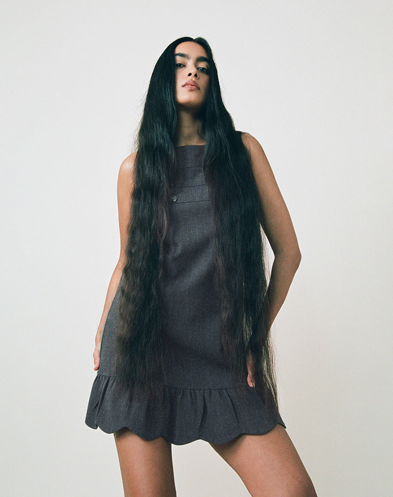 Image of Saraya Mini Dress in Tailoring Grey Blue