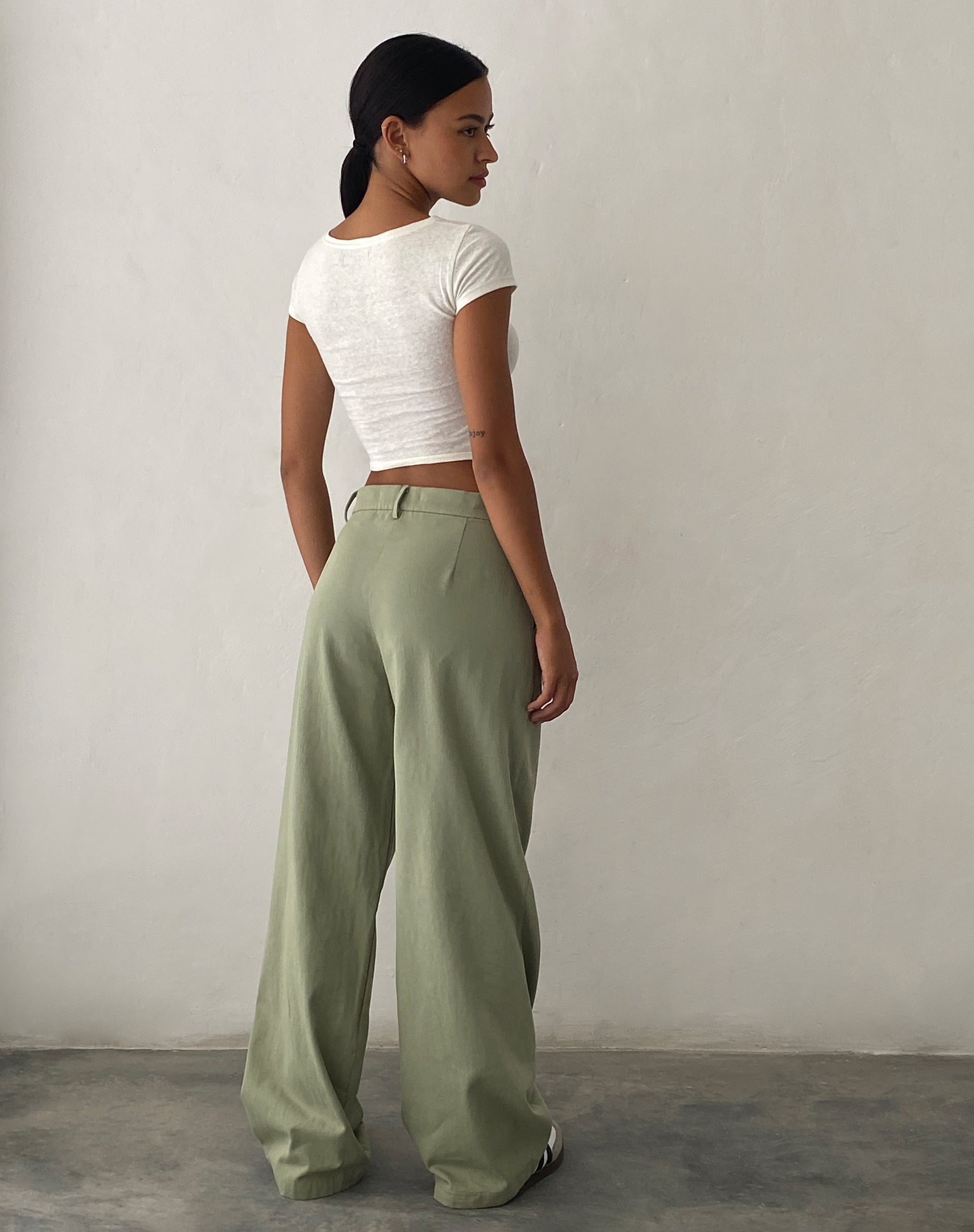 Image of Satria Extra Wide Trouser in Sage