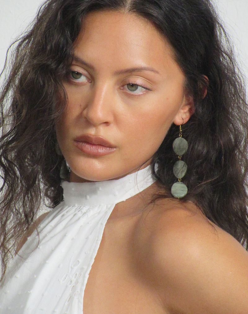 Image of Sedona Halterneck Top in Broderie White