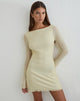 Image of Sevila Mini Dress in Yellow with Compact Grey Polka