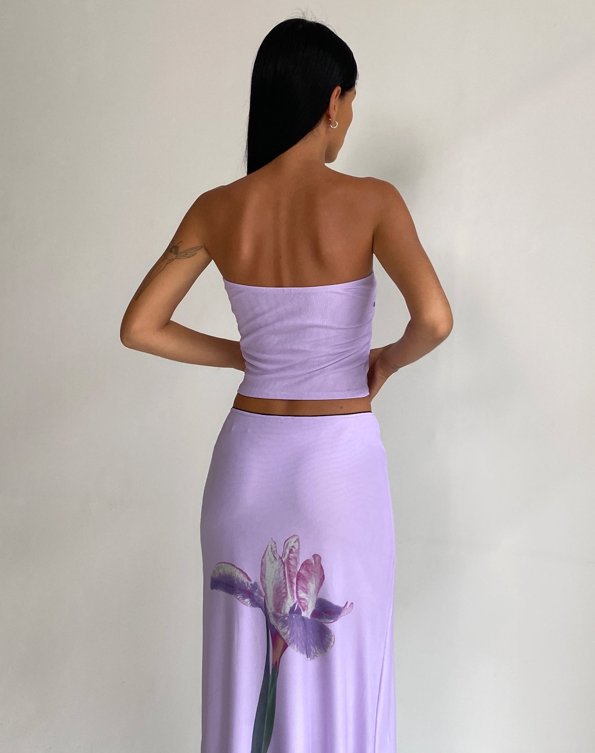 image of Shae Bandeau Top in Lilac Flower Placement