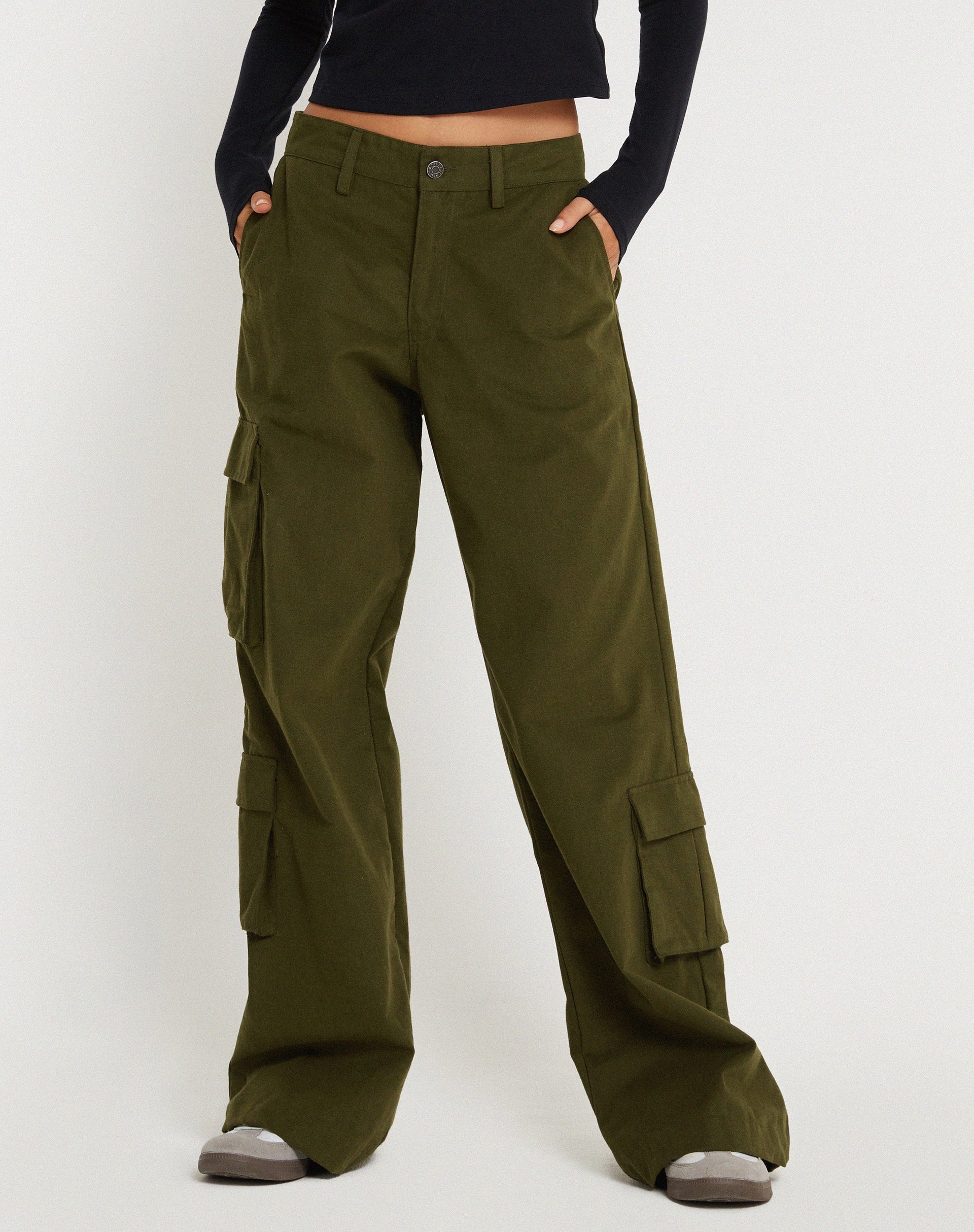 image of Shan Wide Leg Trouser in Dark Olive