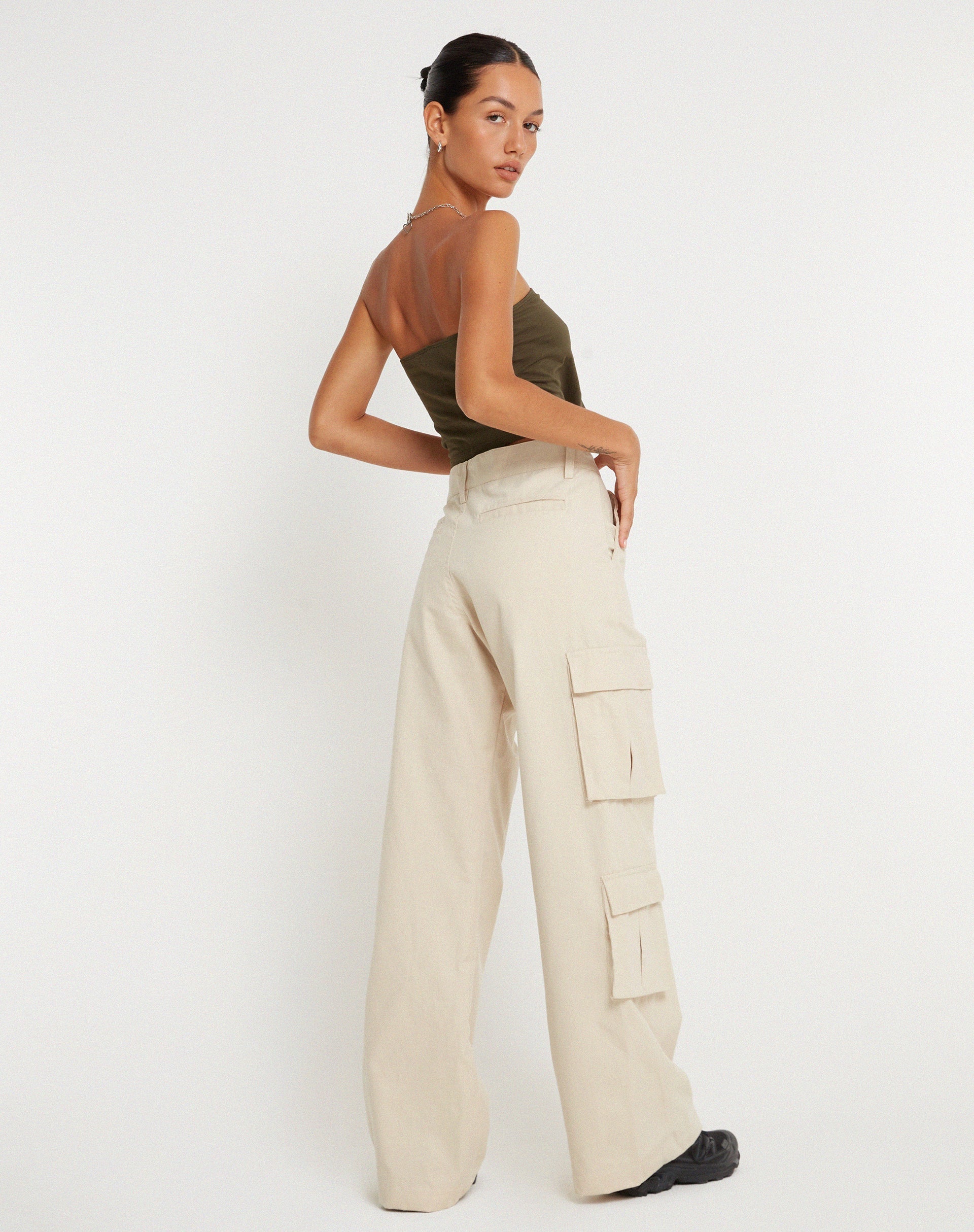 image of Shan Wide Leg Trouser in Ecru