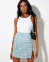 Image of Sheny Mini Skirt in Flower Power Blue