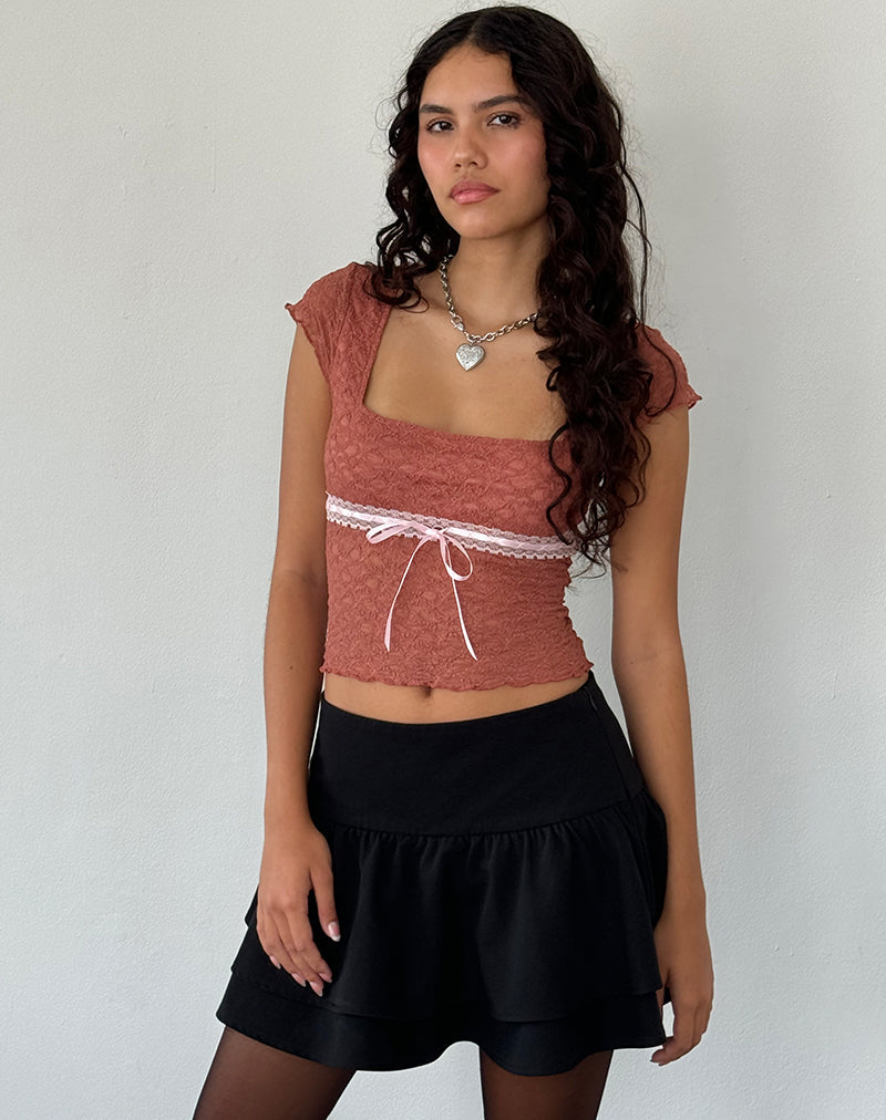 Image of Sherine Lace Top in Withered Rose