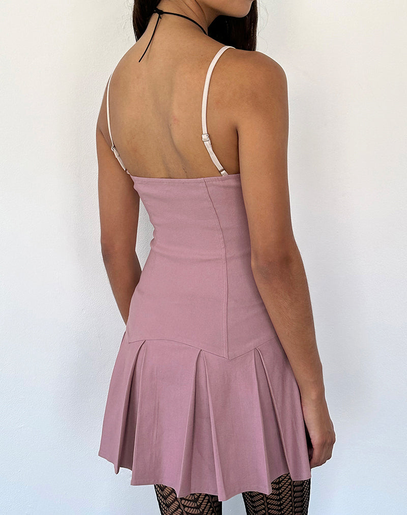 Dusky pink mini clearance dress