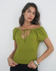 Image of Sibila Off Shoulder Top in Moss Green
