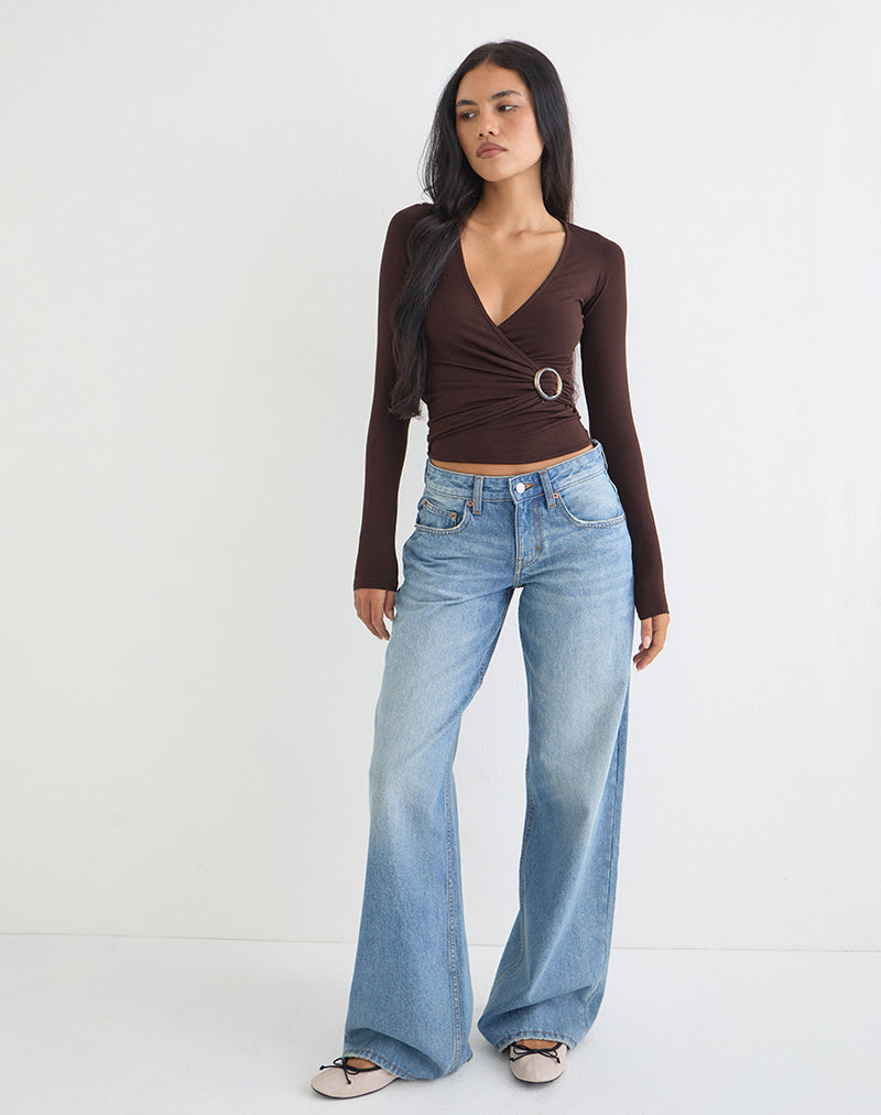 Image of Simina Long Sleeve Top in Bitter Chocolate