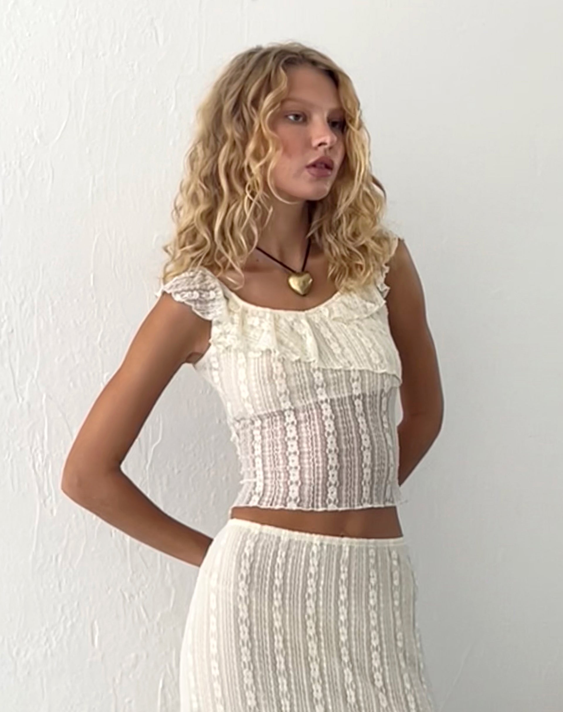 White crochet hot sale bardot top