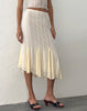 Image of Betharia Frill Detail Midi Skirt in Cream Lace