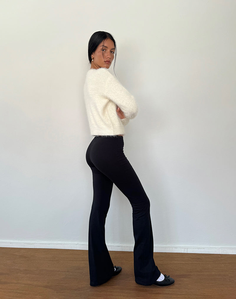 Image of Sinena Lace Trim Trousers in Black