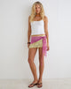 Image of Sirna Skirt in Double Layer Sequin Lace Lime and Pink