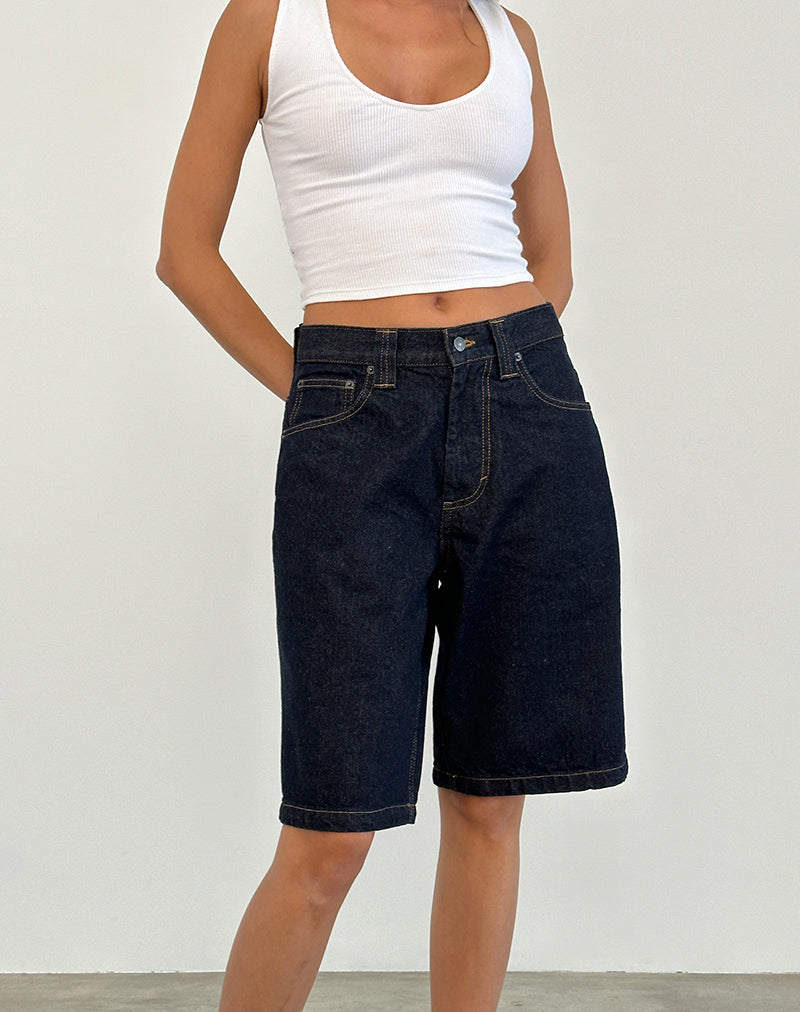 Image of Low Rise Skater Short in Indigo