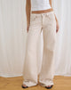Image of Low Rise Slouchy Flare Jeans in Twill Off White