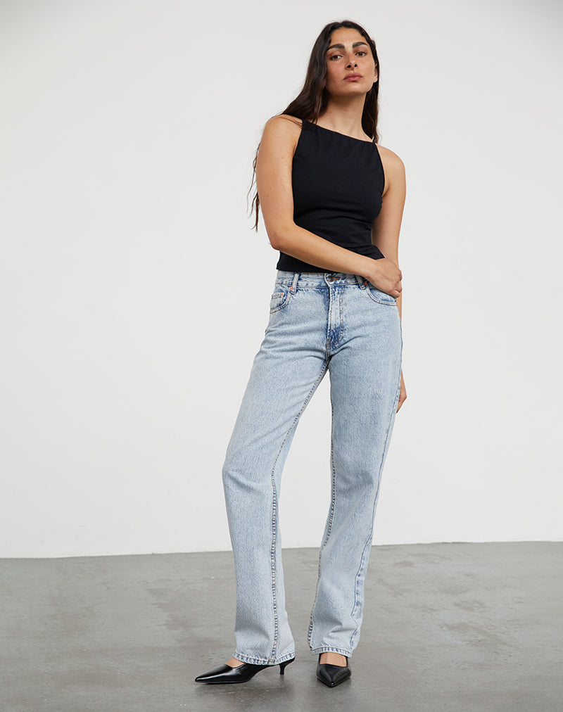 Low Rise Slim Parallel Jeans in 80's Light Wash