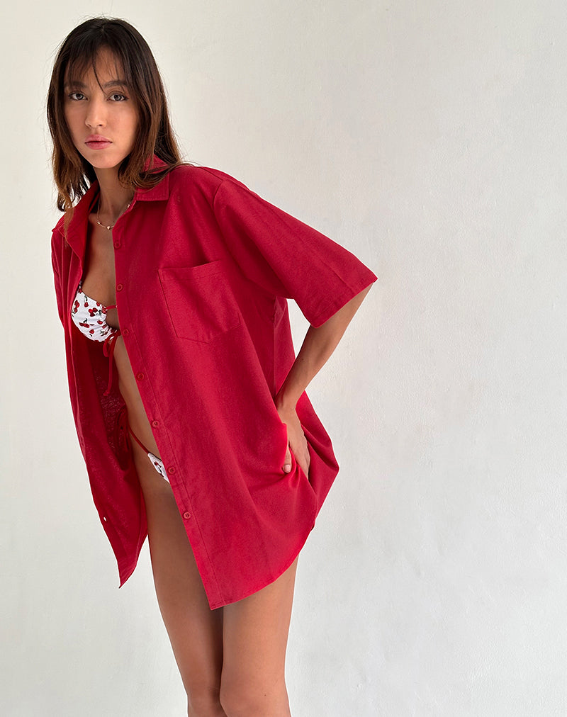 Image of  Smith Oversized Shirt in Adrenaline Red