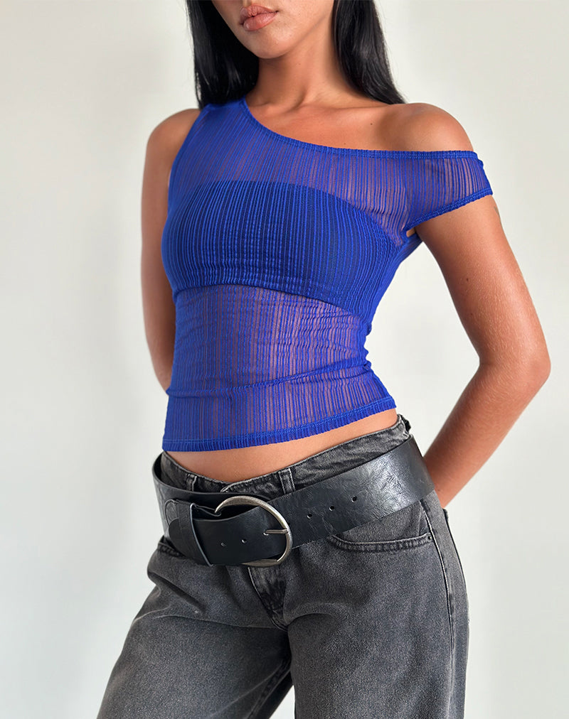 Sohan Top in Sheer Texture Blue