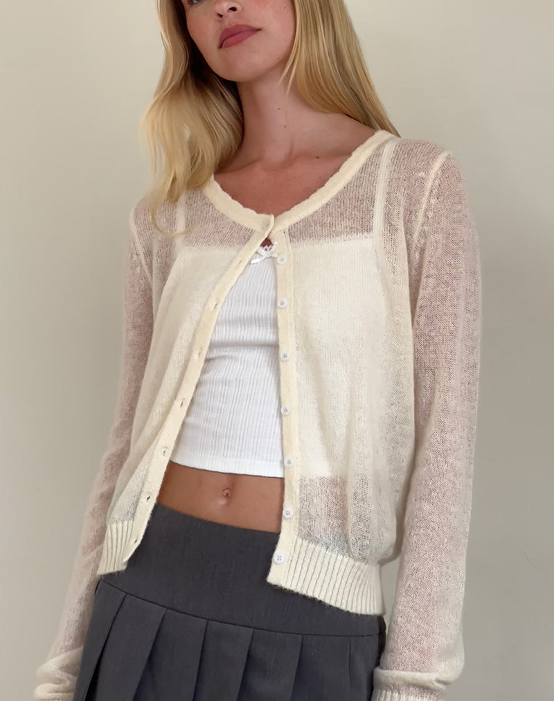 Image of Solana Light Knit Cardigan in Ivory
