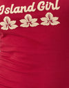  Adrenaline Red with Stone Binding and Island Girl Graphic