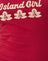  Adrenaline Red with Stone Binding and Island Girl Graphic
