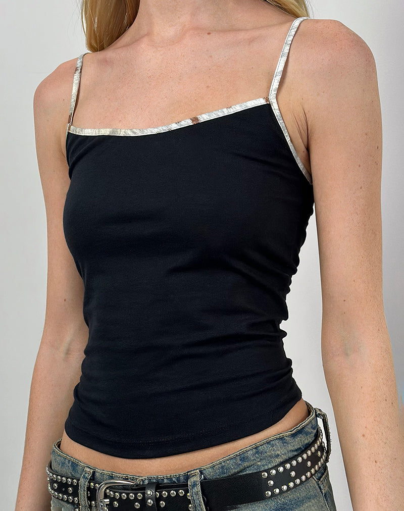 Solani Top in Black with Bambi Animal Binding