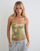 Image of Solay Cami Top in Blurry Camo Khaki