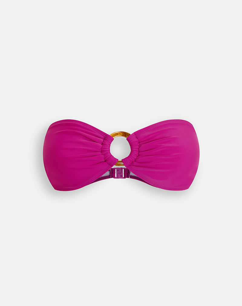 Image of Sorawa Bikini Top in Raspberry with Spiral