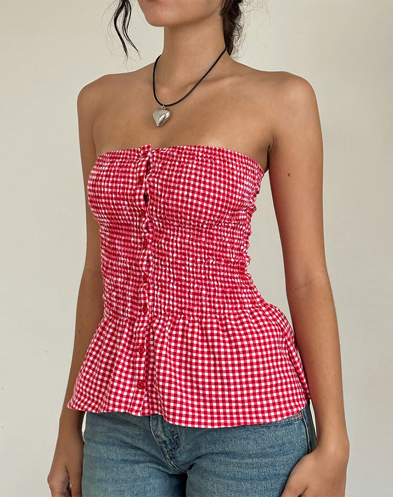 Soter Top in Red Gingham