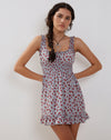 Image of Soyata Mini Day Dress in Blue Floral Ditsy