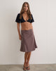 Image of Hitamu Midi Skirt in Linen Deep Taupe