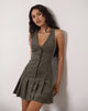 Image of Starrin Button Mini Dress in Cord Brown