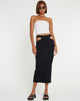 image of Steira Midi Skirt in Black